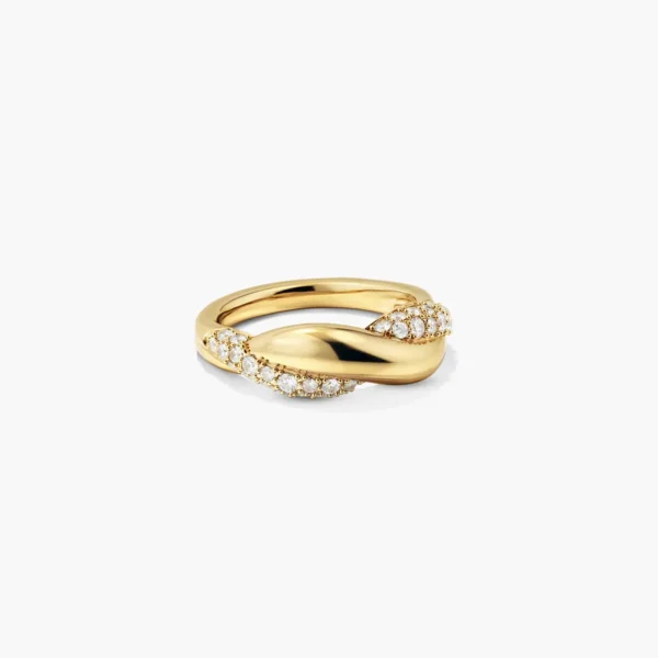 Dôme Brioche Pavé Lab Grown Sapphire Ring