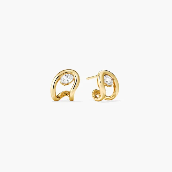Organic Dôme Curve Gemstone Huggies