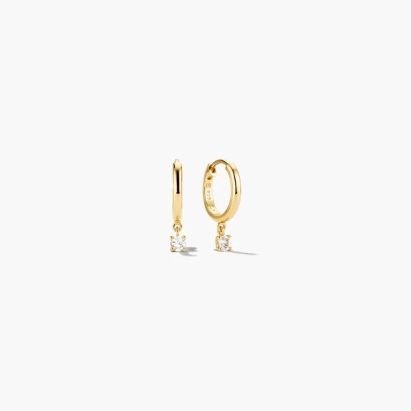 Round Lab Grown Sapphire Hoops